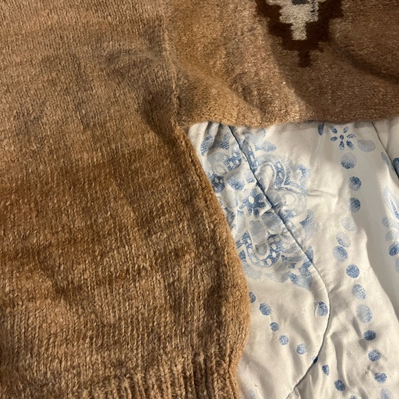 Womens Brown Geometric Sweater - Picture 9 of 11